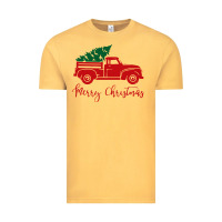 Vintage Mustard vintage red truck with christmas Vintage Tee - artisFamous