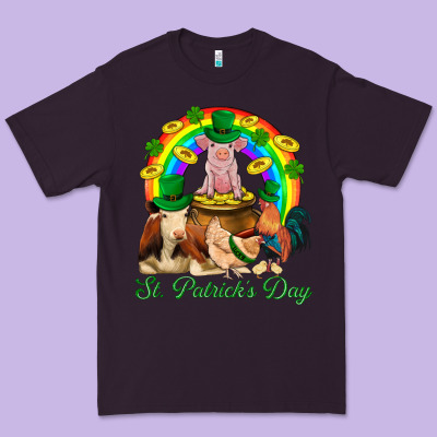 St. Patrick's Day Farm Animal Png Premium Tee Designed By Bundleandbundleshop
