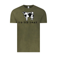 Vintage Olive i'd tip that funny cow tipping design Vintage Tee - artisFamous