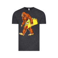 Vintage Black bigfoot carrying taco Vintage Tee - artisFamous