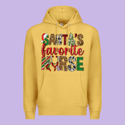 Santa's Favorite Nurse Premium Hoodie Designed By Bundleandbundleshop
