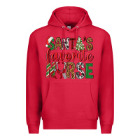 Cardinal Santa's Favorite Nurse Premium Hoodie - BundleAndBundleShop