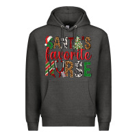 Charcoal Heather Santa's Favorite Nurse Premium Hoodie - BundleAndBundleShop