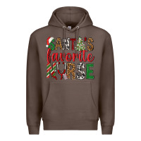 Coffee Santa's Favorite Nurse Premium Hoodie - BundleAndBundleShop