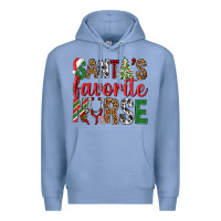 Colony Blue Santa's Favorite Nurse Premium Hoodie - BundleAndBundleShop