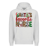 Dove Grey Santa's Favorite Nurse Premium Hoodie - BundleAndBundleShop