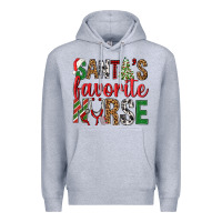 Heather Grey Santa's Favorite Nurse Premium Hoodie - BundleAndBundleShop