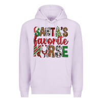 Lilac Santa's Favorite Nurse Premium Hoodie - BundleAndBundleShop