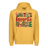 Mustard Santa's Favorite Nurse Premium Hoodie - BundleAndBundleShop