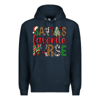 Navy Santa's Favorite Nurse Premium Hoodie - BundleAndBundleShop