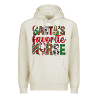 Oatmeal Heather Santa's Favorite Nurse Premium Hoodie - BundleAndBundleShop