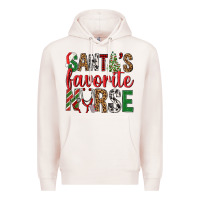 Pale Pink Santa's Favorite Nurse Premium Hoodie - BundleAndBundleShop