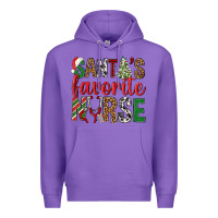 Purple Santa's Favorite Nurse Premium Hoodie - BundleAndBundleShop