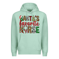 Seafoam Santa's Favorite Nurse Premium Hoodie - BundleAndBundleShop