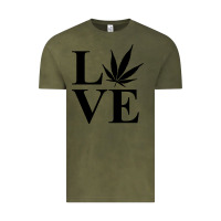 Vintage Olive love weed 420 Vintage Tee - artisFamous