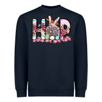 Navy Easter Day Hop bunny Heavyweight Sweatshirt - OliviaCreatesArt