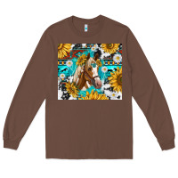 Chestnut cowhide aztec horse Long Sleeve Tee - TumblerDesignByShophia