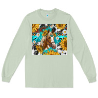 Matcha cowhide aztec horse Long Sleeve Tee - TumblerDesignByShophia