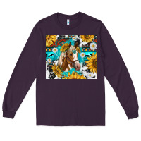 Plum cowhide aztec horse Long Sleeve Tee - TumblerDesignByShophia