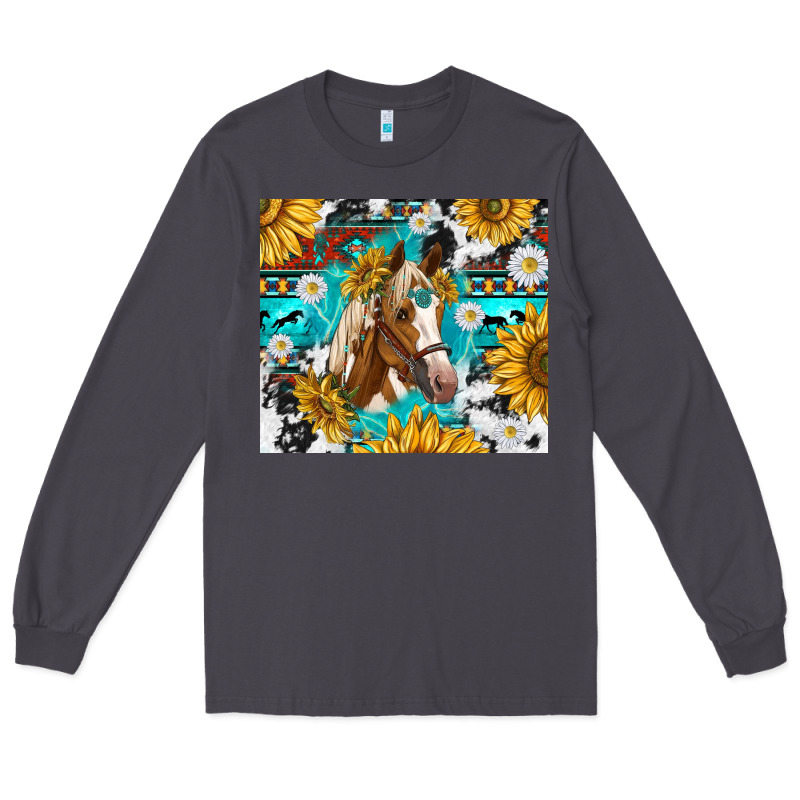 Cowhide Aztec Horse Long Sleeve Tee by TumblerDesignByShophia | Teevron