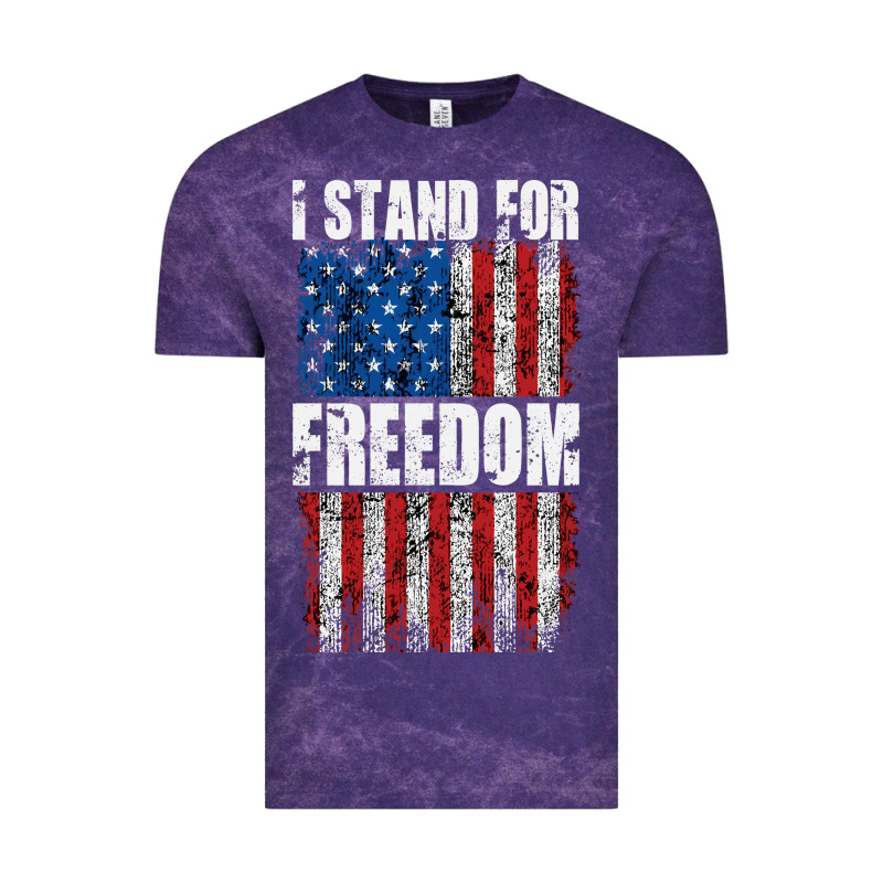 I Stand For Freedom With A Distressed American Flag Vintage Tee by artisFamous | Teevron