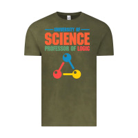 Vintage Olive UNIVERSITY OF SCIENCE PROFESSOR OF LOGIC Vintage Tee - artisFamous