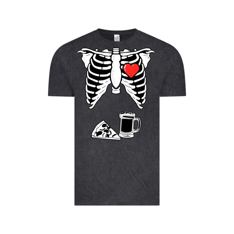 Dad Skeleton Halloween Beer Pizza Vintage Tee by artisFamous | Teevron