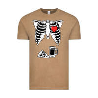 Vintage Coffee dad skeleton halloween beer pizza Vintage Tee - artisFamous