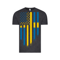 Vintage Black Sweden Swedish Roots American Flag | Canadian Roots Vintage Tee - artisFamous