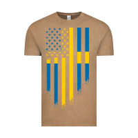 Vintage Coffee Sweden Swedish Roots American Flag | Canadian Roots Vintage Tee - artisFamous