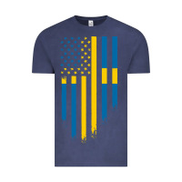 Vintage Denim Sweden Swedish Roots American Flag | Canadian Roots Vintage Tee - artisFamous