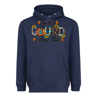 Navy oh my gourd i love fall Heavyweight Hoodie - CowhideDigitalArt