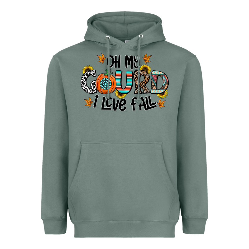 Oh My Gourd I Love Fall Heavyweight Hoodie by CowhideDigitalArt | Teevron