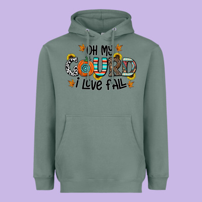 Oh My Gourd I Love Fall Heavyweight Hoodie Designed By Cowhidedigitalart