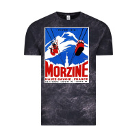 Cloud Black Savoie France Blue Vintage Tee - artisFamous