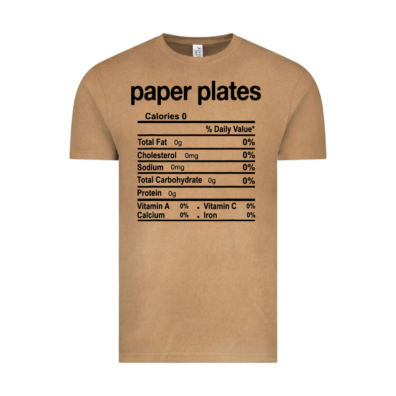 Paper Plates Nutrition Facts Funny Thanksgiving Christmas Vintage Tee by artisFamous | Teevron