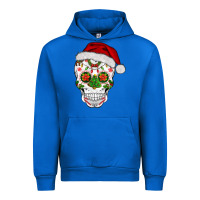 Cobalt sugar skull  christmas Urban Hoodie - BarkalooDesign