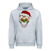 Heather Grey sugar skull  christmas Urban Hoodie - BarkalooDesign