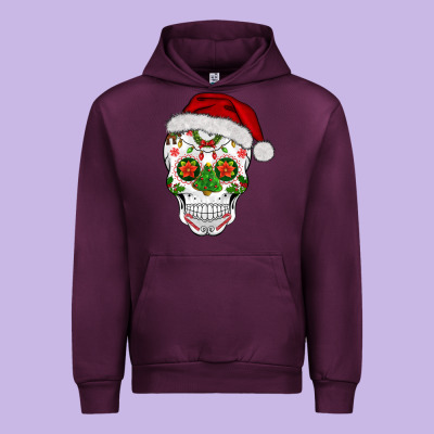 Sugar Skull  Christmas Urban Hoodie Designed By Barkaloodesign