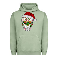 Pigment Oil Green sugar skull  christmas Urban Hoodie - BarkalooDesign