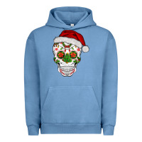 Pigment Pebble Blue sugar skull  christmas Urban Hoodie - BarkalooDesign