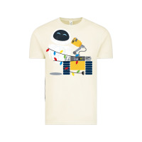 Vintage Arctic wall e eve christmas light wrap graphic t shirt Vintage Tee - artisFamous