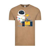 Vintage Coffee wall e eve christmas light wrap graphic t shirt Vintage Tee - artisFamous