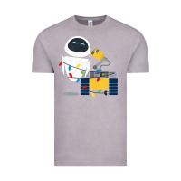 Vintage Zinc wall e eve christmas light wrap graphic t shirt Vintage Tee - artisFamous