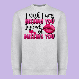 I Wish I Was Kissing You Instead Of Missing You Heavyweight Sweatshirt Designed By Fadigitalartstudio