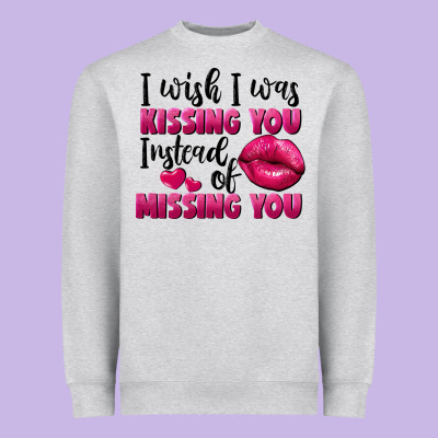 I Wish I Was Kissing You Instead Of Missing You Heavyweight Sweatshirt Designed By Fadigitalartstudio