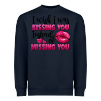 Navy I wish i was kissing you instead of missing you Heavyweight Sweatshirt - FaDigitalArtStudio