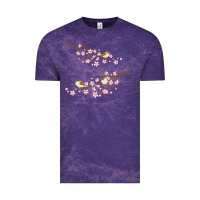 Cloud Purple cherry blossom sakura with bird Vintage Tee - artisFamous