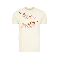 Vintage Arctic cherry blossom sakura with bird Vintage Tee - artisFamous