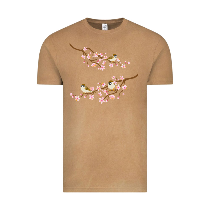 Cherry Blossom Sakura With Bird Vintage Tee by artisFamous | Teevron